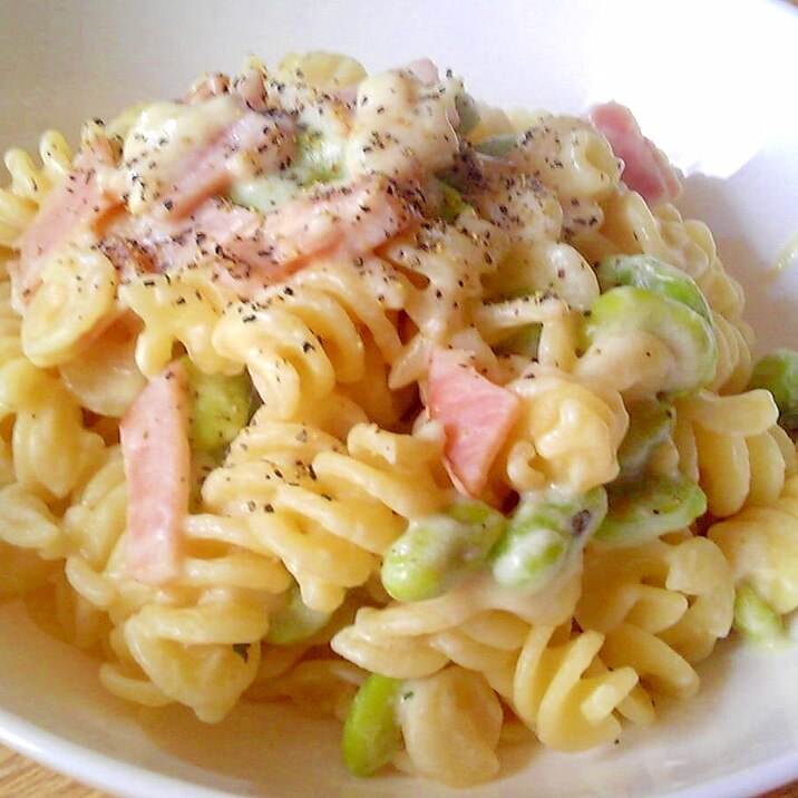 ハムと枝豆のクリームパスタ レシピ 作り方 By デラみーやん 楽天レシピ ハムと枝豆のクリームパスタ レシピ 作り方 By デラみーやん 楽天レシピ